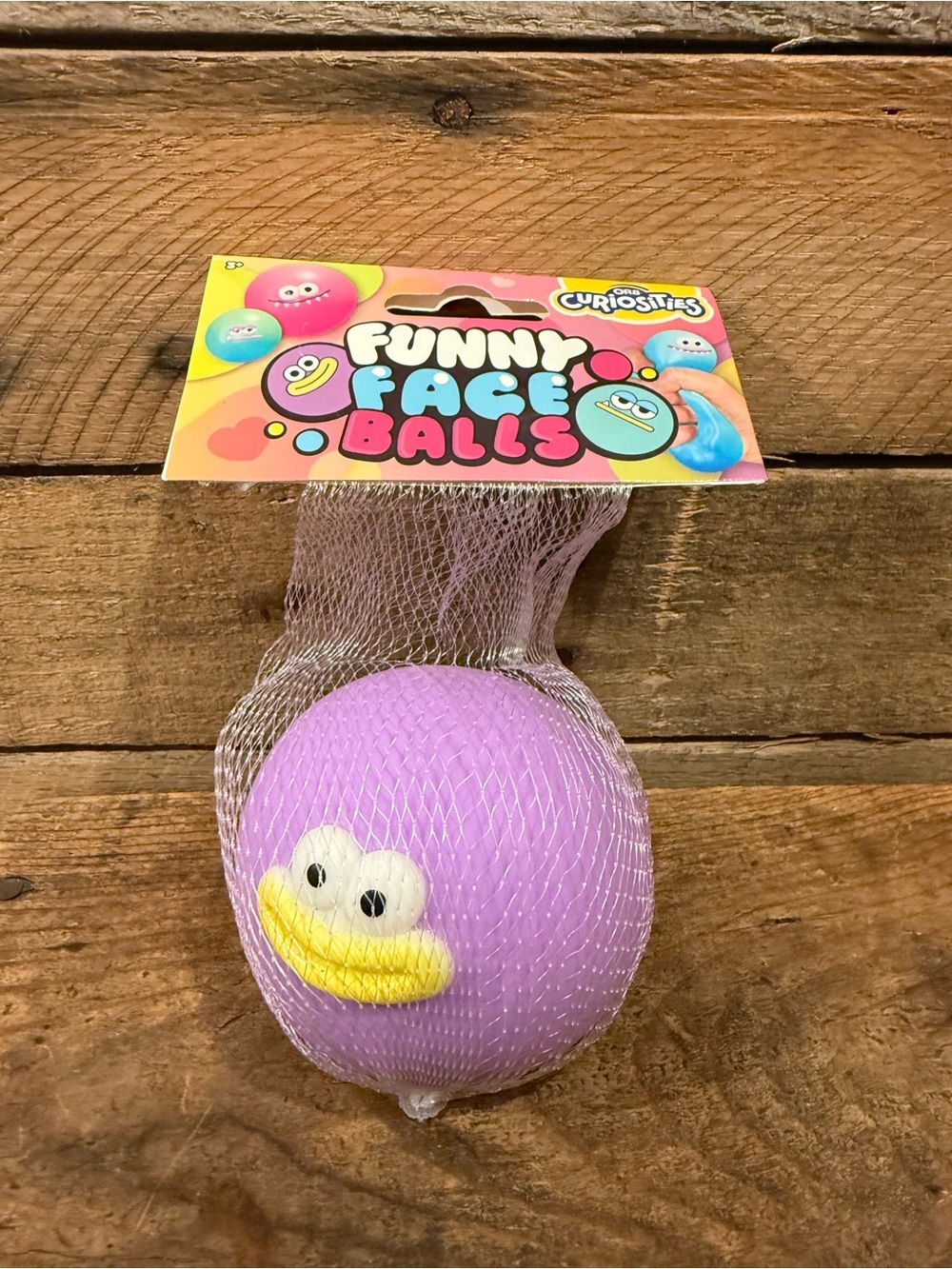 Funny Face Balls Kids Plush Squeeze Toy - Purple